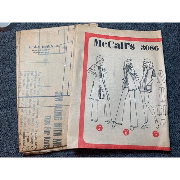Vintage McCalls 3086 Sewing Pattern Womens Size 10 Coat Vest Pants Shorts Uncut - Picture 1 of 5